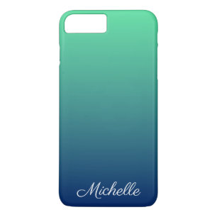 Personalisiertes Grün und blaues Ober Case-Mate iPhone Hülle