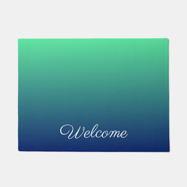 Personalisiertes Grün und blaues Ober Fußmatte (Vorderseite)