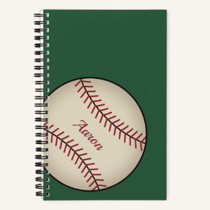 Personalisiertes grünes Baseball-Notizbuch-Geschen Notizbuch