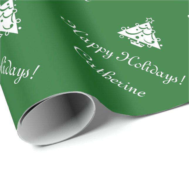 Personalisiertes grünes geschenkpapier (Rolleneckpunkt)