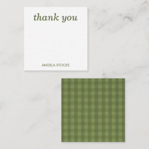 Personalisiertes grünes Gingham Mitteilungskarte