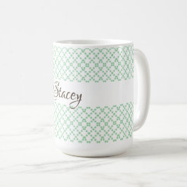 Personalisiertes Grünes Gitter Kaffeetasse
