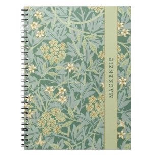 Personalisiertes grünes Jasmin-Blumenmuster Notizblock