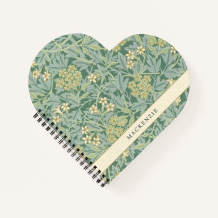 Personalisiertes grünes Jasmin-Blumenmuster Notizbuch