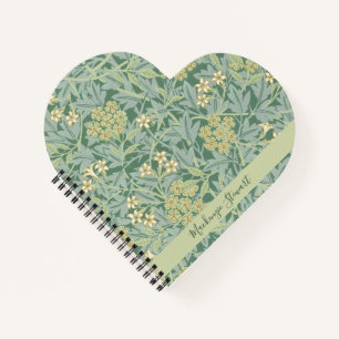 Personalisiertes grünes Jasmin-Blumenmuster Notizbuch