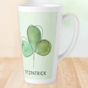 Personalisiertes Grünes Kleeblatt Irisches Erbe Milchtasse