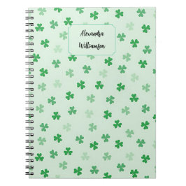 Personalisiertes grünes Kleeblatt-Notizbuch | Mini Notizblock