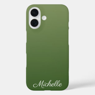 Personalisiertes grünes Ombre iPhone 16 Hülle