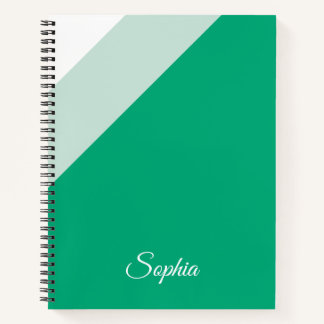 Personalisiertes grünes Spiralnotizbuch für Kinder Notizbuch