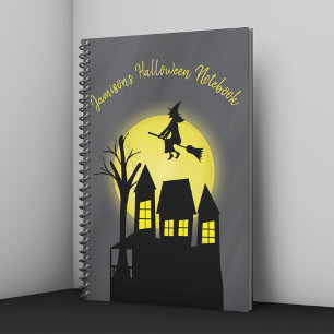 Personalisiertes gruseliges Hexen-Haus Halloween S Notizblock