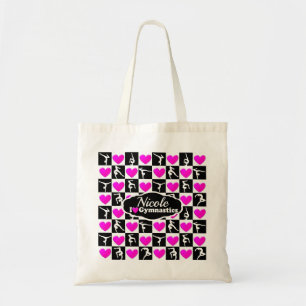 Personalisiertes GYMNNAST-DESIGN MIT PINK UND SCHW Tragetasche