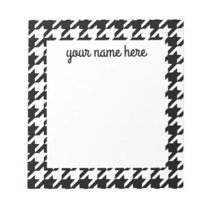 Personalisiertes Hahnentrittmuster Notepad Notizblock