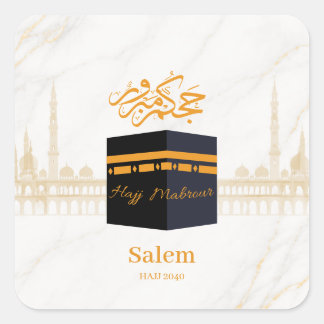 Personalisiertes Hajj Mubarak Kaaba mit Arabisch Quadratischer Aufkleber