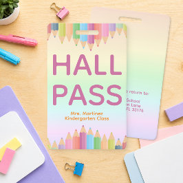 Personalisiertes Hall-Pass-Abzeichen für Lehrer Ausweis