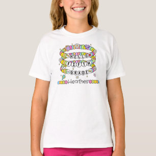 Personalisiertes Hallo Fünfte Klasse T-Shirt