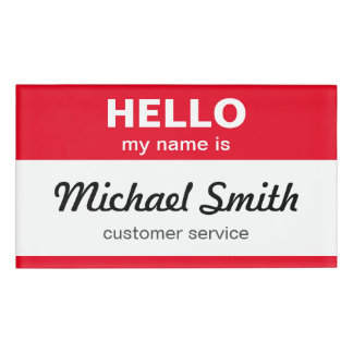 Personalisiertes hallo mein Name ist klassisches Namenschild