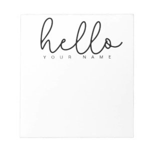 Personalisiertes Hallo Notizbuch Modern Minimal Ei Notizblock