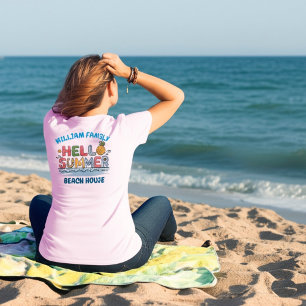 Personalisiertes Hallo Sommer Familien-Matching-Ur T-Shirt