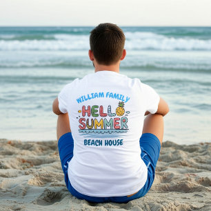 Personalisiertes Hallo Sommer Familien-Urlaubsshir T-Shirt