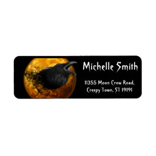 Personalisiertes Halloween Crow mit Mond