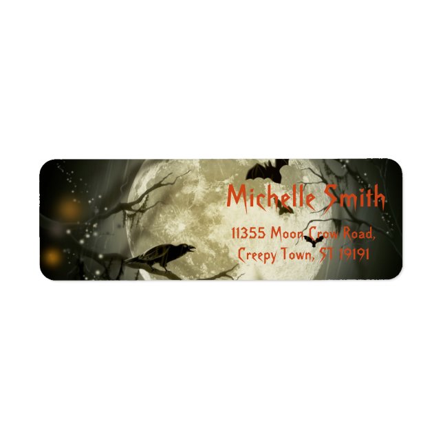 Personalisiertes Halloween Crow mit Mond (Vorne)