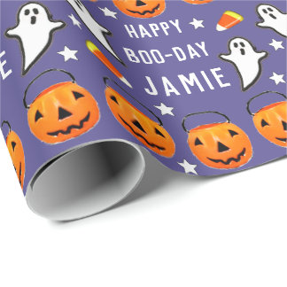 Personalisiertes Halloween-Geburtstags-Geschenkpap Geschenkpapier