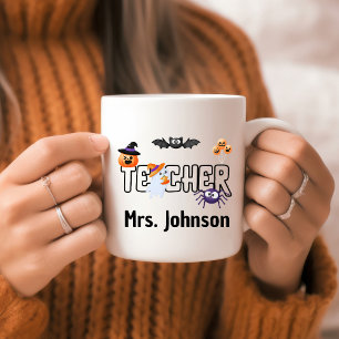 Personalisiertes Halloween-Geschenk für Lehrer Süß Kaffeetasse