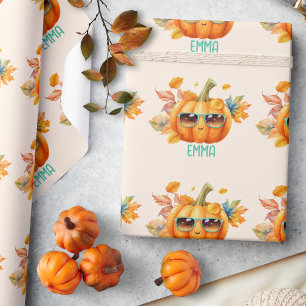 Personalisiertes Halloween-Geschenk Kürbis Geschenkpapier