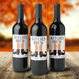 Personalisiertes Halloween Hexenbrauen Weinetikett