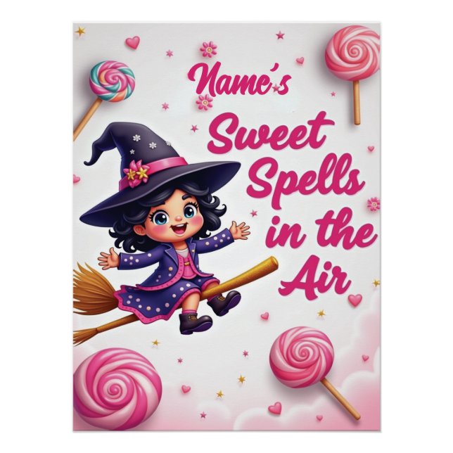 Personalisiertes Halloween-Kinderzimmer, süß Poster (Vorderseite)