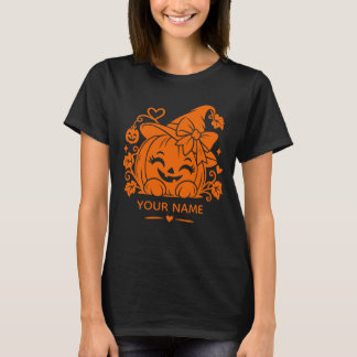 Personalisiertes Halloween-Kürbis-T-Shirt für Frau T-Shirt