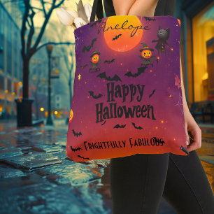 Personalisiertes Halloween mit Vollmond und schwar