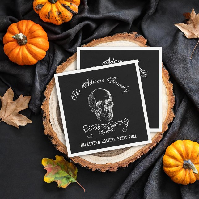 Personalisiertes Halloween-Party aus Schwarzweiß Serviette (Von Creator hochgeladen)