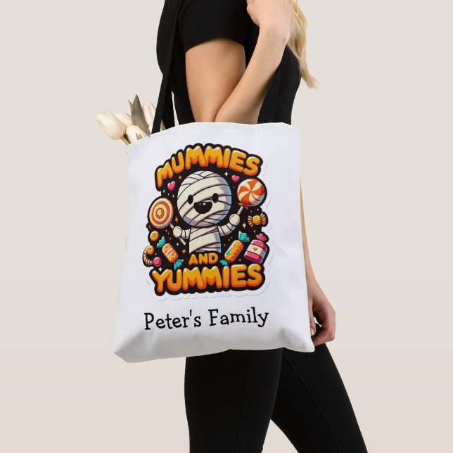 Personalisiertes Halloween Pub Niedlich Mummy Tote (Von Nahem)