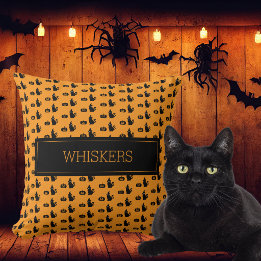 Personalisiertes Halloween-Schwarze-Katze-Fan-Kürb Kissen