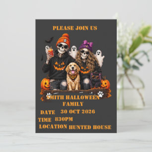 Personalisiertes Halloween-Skelett Bleib Gruselig Einladung