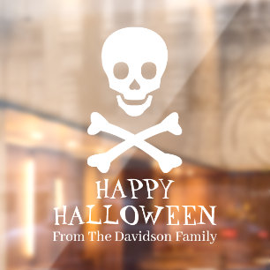 Personalisiertes Halloween-Skelett Fensteraufkleber