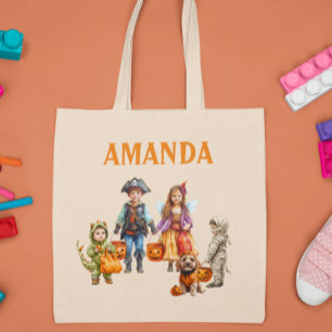 Personalisiertes Halloween-Trick-or-Treat für Kind Tragetasche