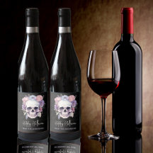 Personalisiertes Halloween-Weinetikett | Floraler