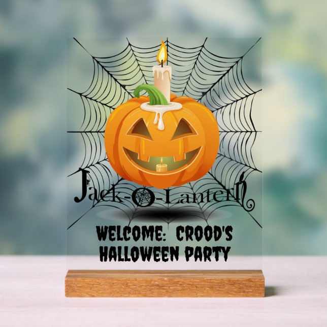 Personalisiertes Halloween-Willkommen Acrylschild (Neutral)