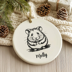 Personalisiertes Hamster-Weihnachten Keramik Ornament