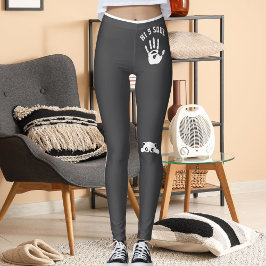 Personalisiertes Handkatze Haustier Grau Weiß Stre Leggings