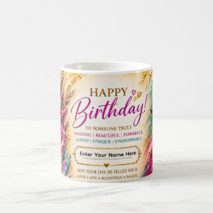 Personalisiertes Happy Birthday™ August-Geburtsblu Kaffeetasse