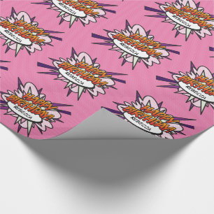 Personalisiertes HAPPY BIRTHDAY Comic Book Pop Art Geschenkpapier