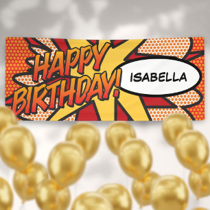 Personalisiertes HAPPY BIRTHDAY Comicbuch Banner