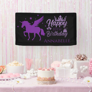 Personalisiertes "Happy Birthday" Einhorn-Banner Banner