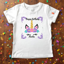Personalisiertes Happy Birthday Einhorn Mädchen T-