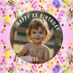 Personalisiertes Happy Birthday Foto Name und Alte Button