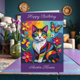 Personalisiertes Happy Birthday für Sie Süße Kat Karte