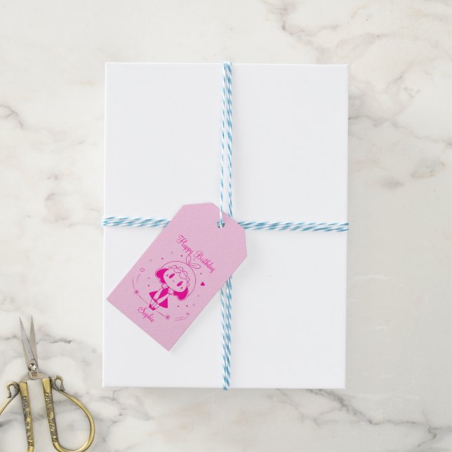 Personalisiertes Happy Birthday  Geschenkanhänger (Mit Garn)
